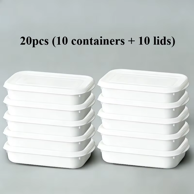20 pièces (10 contenants + 10 couvercles) Boîtes alimentaires hermétiques de 350 ml, organisateurs d
