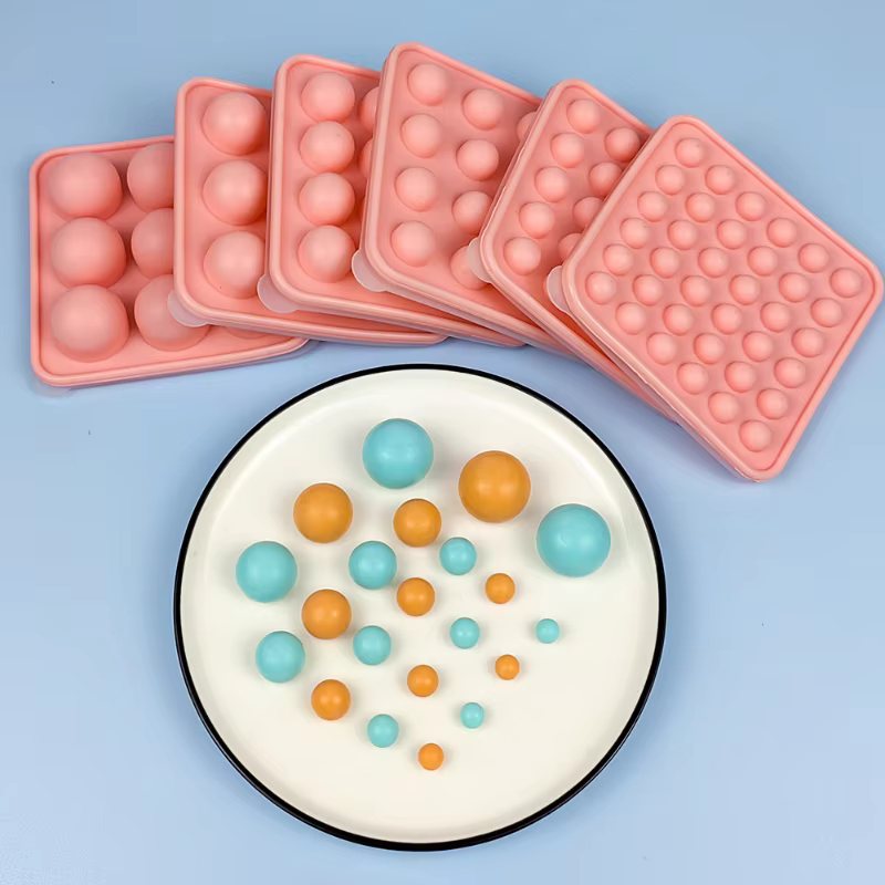 Moule rond poreux en Silicone pour bonbons et chocolat, avec couvercle, pour Fondant, Pudding, glaço