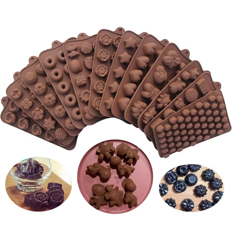 Moule à chocolat fait à la main, gelée de bonbons, Pudding, fleur, Animal, cœur, moules en Silicone,