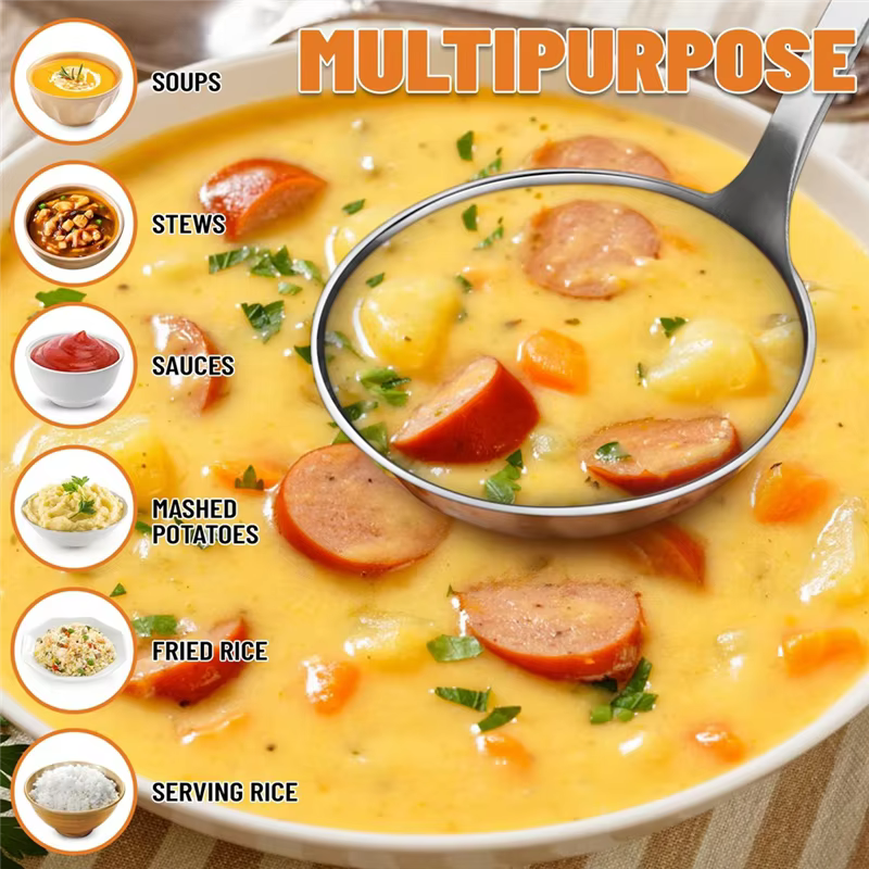 Louche à soupe BSEVB-2Pcs en acier inoxydable de haute qualité, pour servir et cuiller des soupes et
