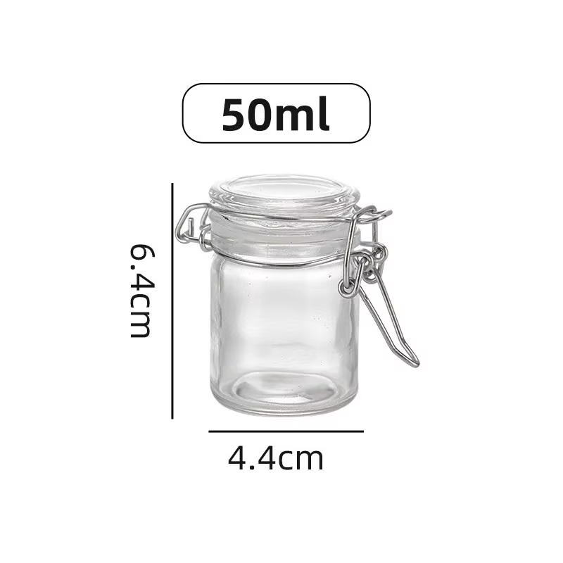 Bouteille en verre scellée de 50/100ml, pot pour la cuisine, aliments, cornichons, fruits en conserv