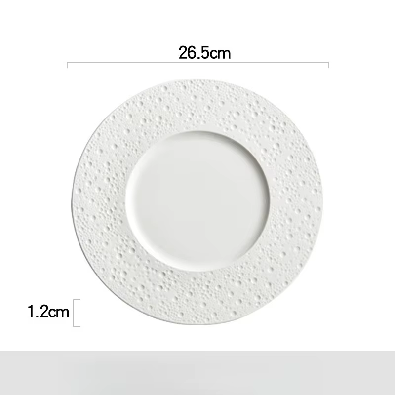 Vaisselle blanche pure assiette à Steak Cuisine occidentale usage domestique pâtes italiennes assiet