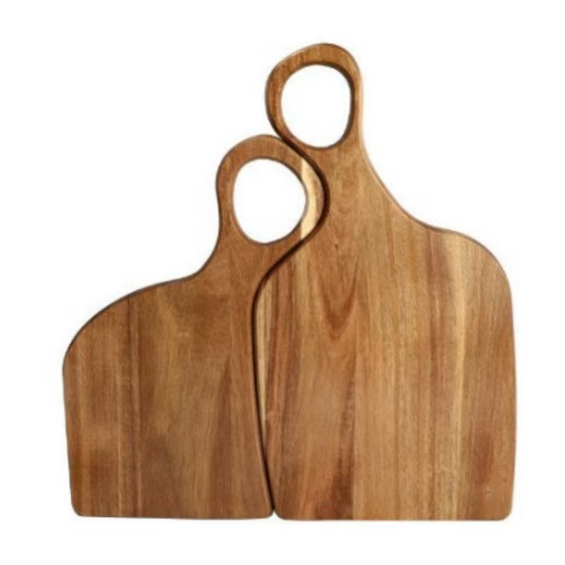 Planche à découper en bois pour Couple, planche à pain pour Steak, planche à découper en bois massif