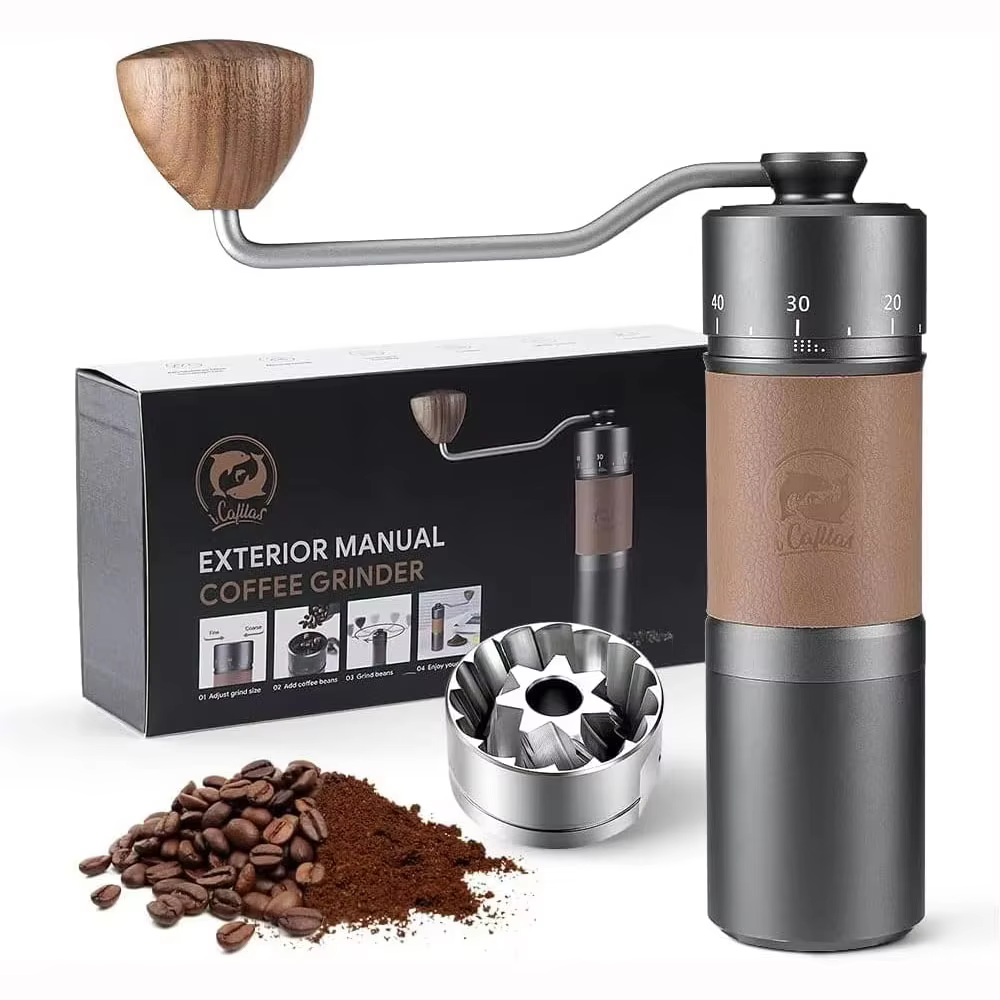 Icafilas – moulin à café manuel en acier inoxydable 420, moulin à grains de café à 7 cœurs, épaisseu