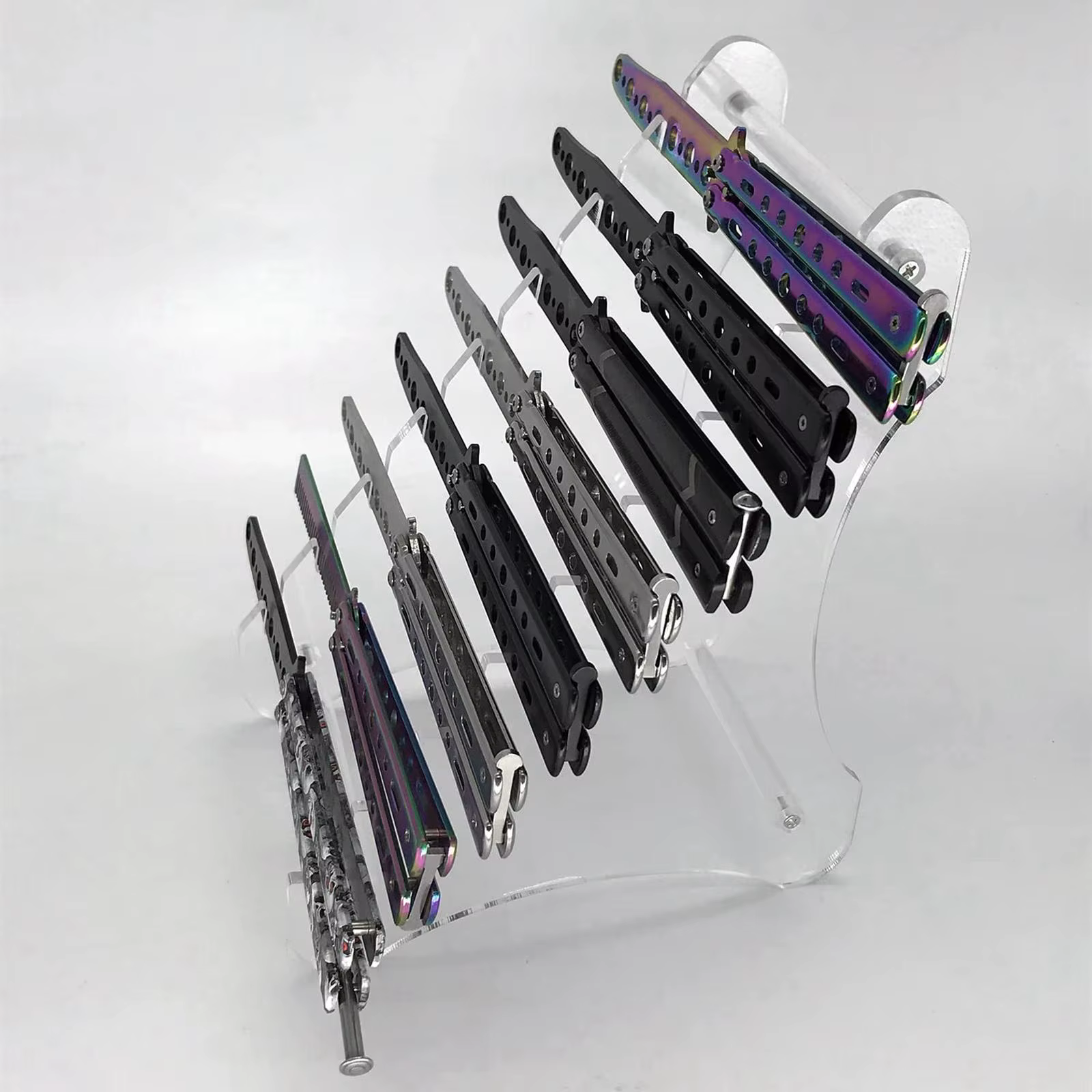 Présentoir de table à couteaux en acrylique transparent avec 8 couches, accessoires polyvalents et l
