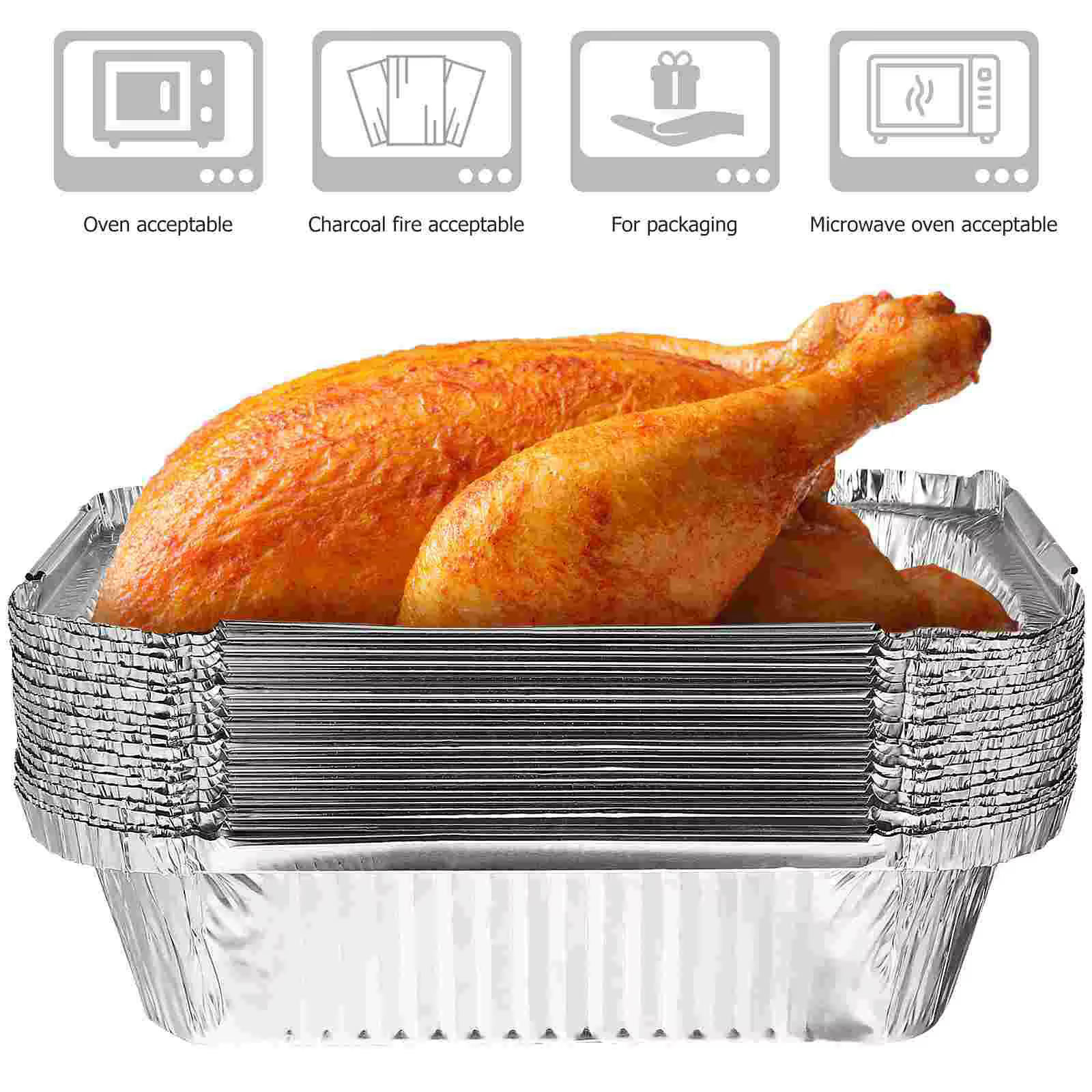 Plateau de four jetable en aluminium, 20 pièces, plateau de cuisson de grande capacité, poêle à gril