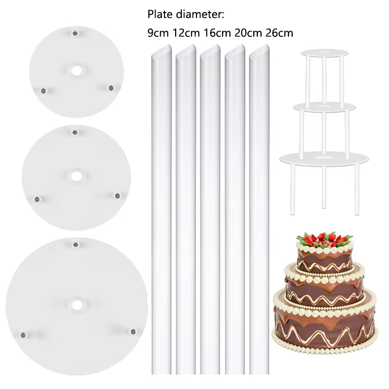 Cadre de support de couche de gâteau, planche à gâteau réutilisable 9/12/16/20/26 cm et tige d'éping