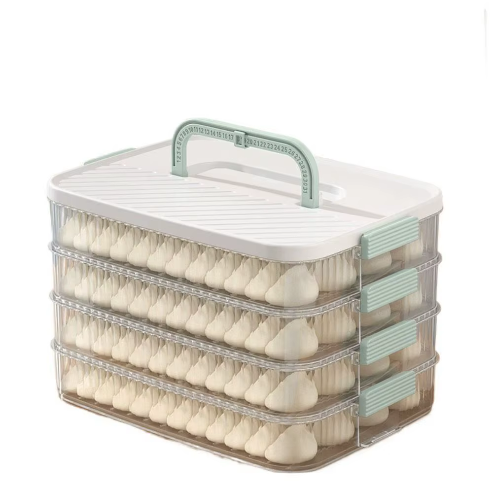 Boîte de rangement en plastique pour boulettes congelées, grande capacité, multicouche, récipient de