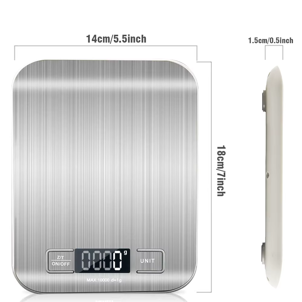 Balance électronique multifonction en acier inoxydable avec écran LCD, cuisson spectaculaire, haute