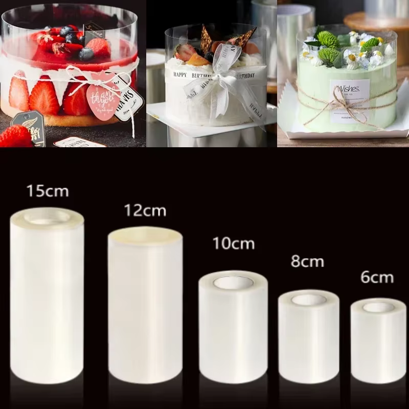 1 rouleau de Film Surround pour gâteau, ustensiles de cuisson, Film en acétate Transparent, collier 