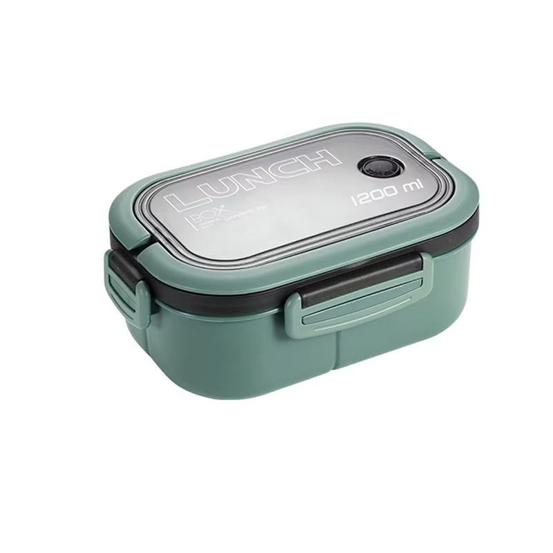 Boîte à lunch simple à double couche, compartiment portable, boîte à aliments pour fruits, boîte à l