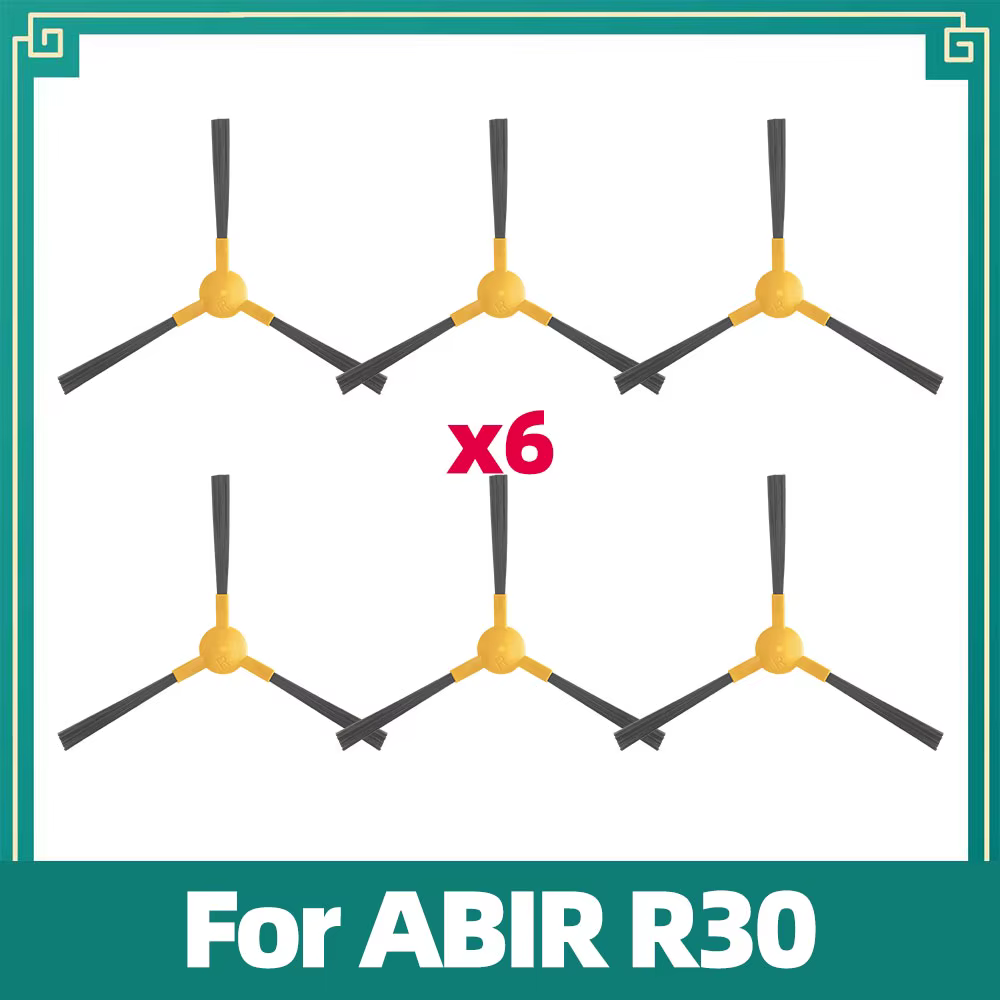 Kit d'accessoires compatible avec ABIR R30 Aspirateur Robot Brosse latérale Filtre HEPA Chiffon de b