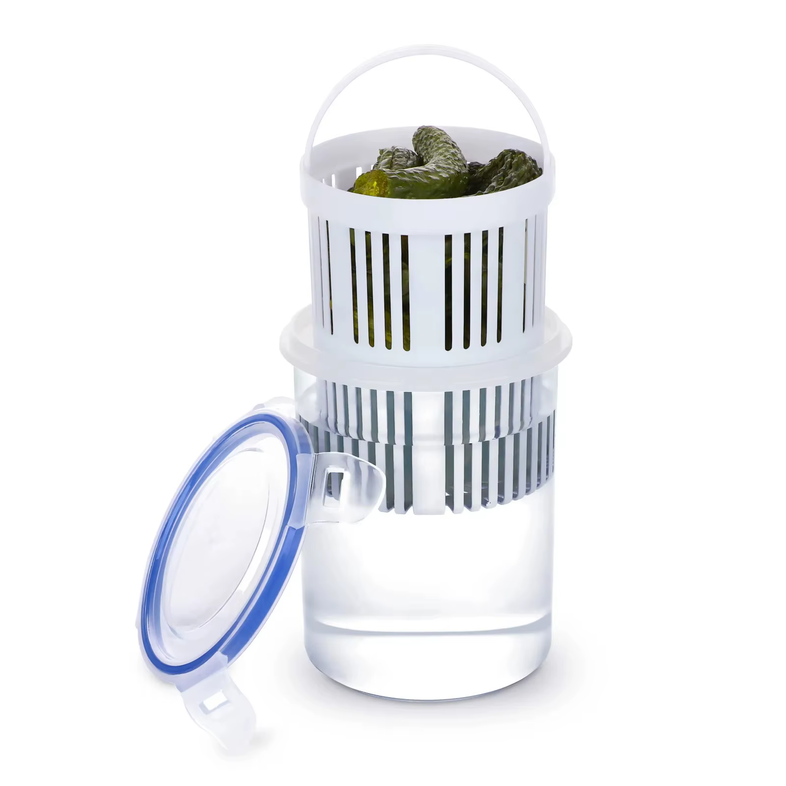 Pot de cornichons avec filtre, récipient de stockage des aliments, support de cornichons, seau de co