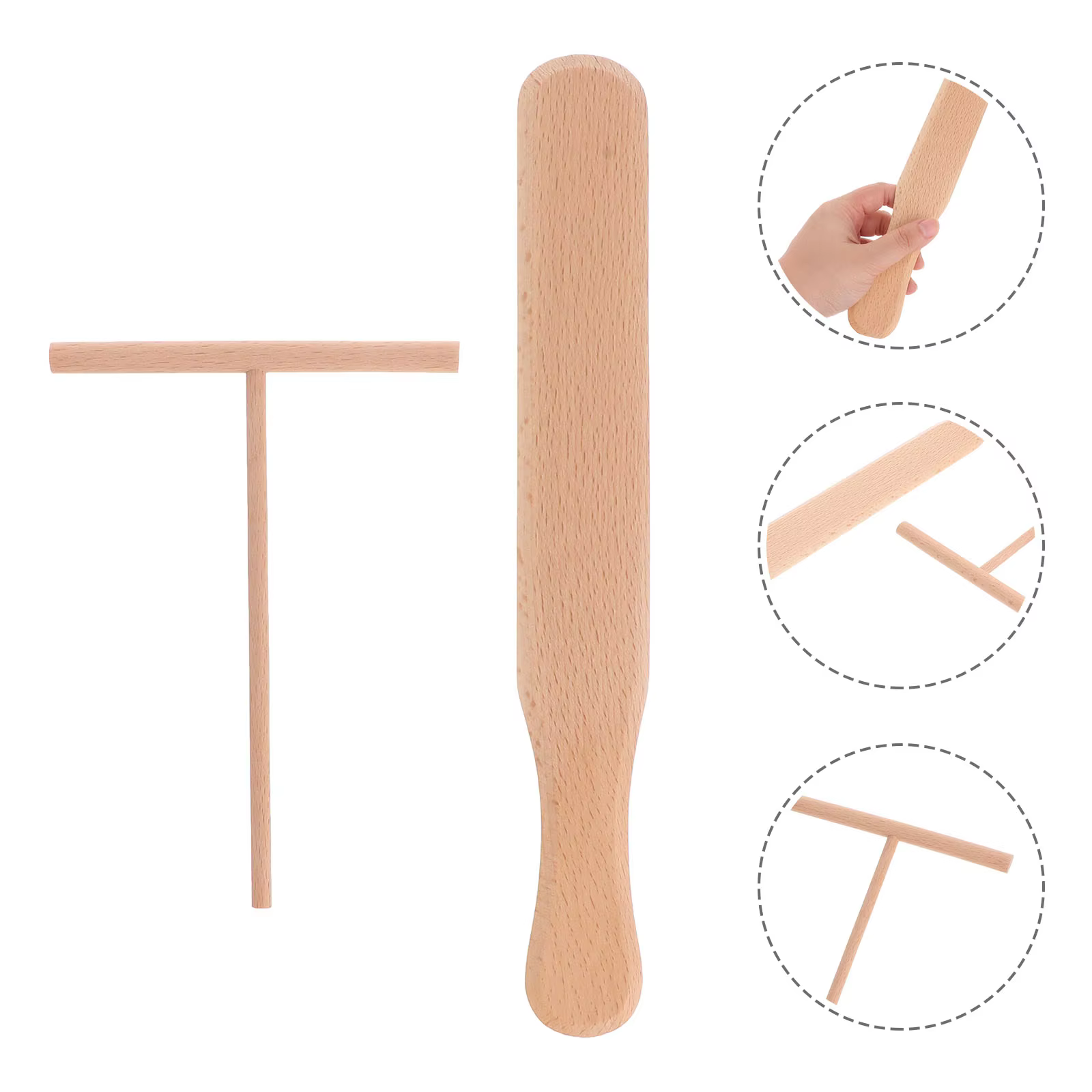 Épandeur de crêpes et spatules en bois, ustensile de cuisine professionnel