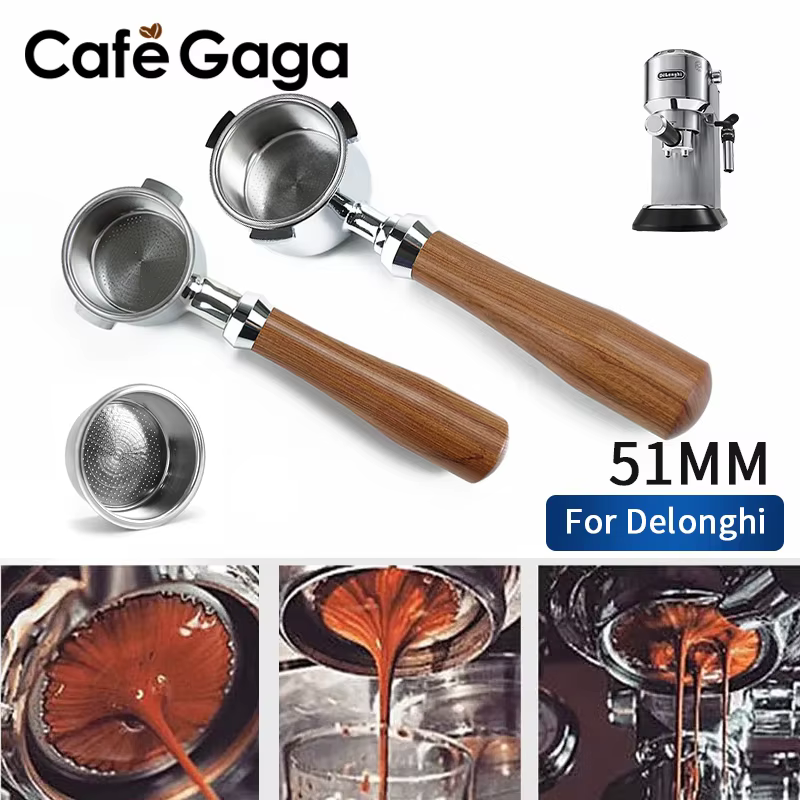 Porte-filtre à café sans fond, 51mm, nu, pour Delonghi EC680 EC685, panier filtrant de remplacement,