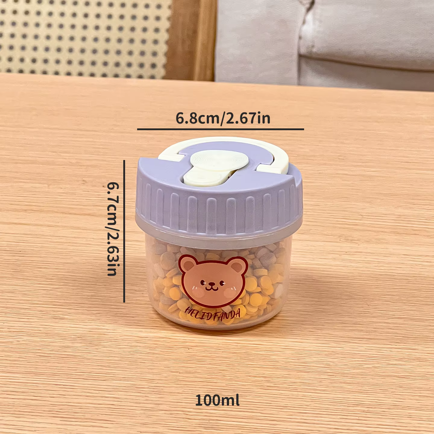 Petite boîte de stockage des aliments de 100ml, étanche à l'humidité, collation de fruits secs, pot 