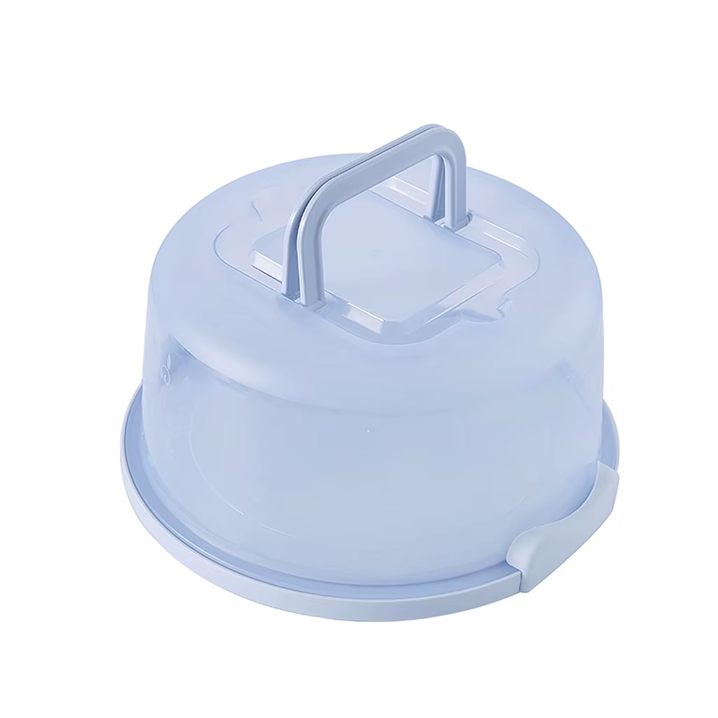 Boîte à Gâteaux Ronde Portable, Support à Gâteaux en Plastique Anti-Poussière avec Couvercle et Poig
