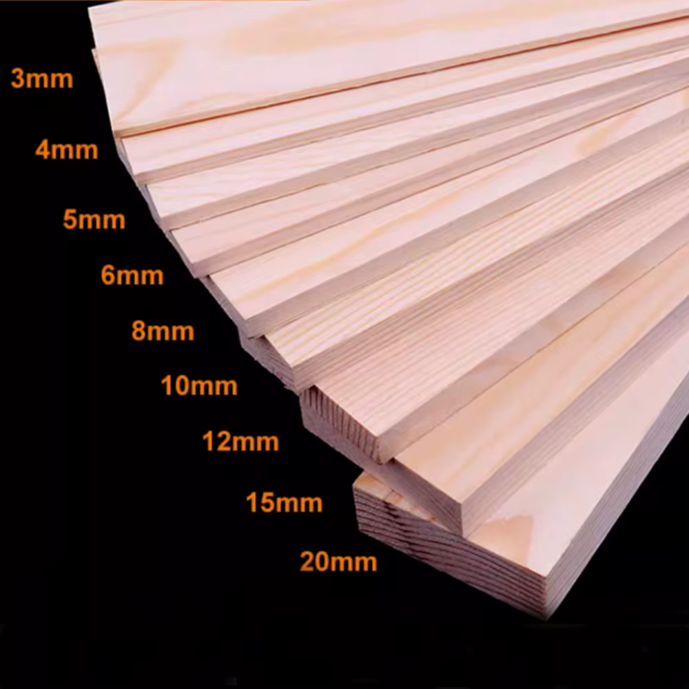 1-4 pièces de planches de pin longues de 250/500 mm, épaisseur 3/4/5/6/8/10/12/15/20 mm, planches de