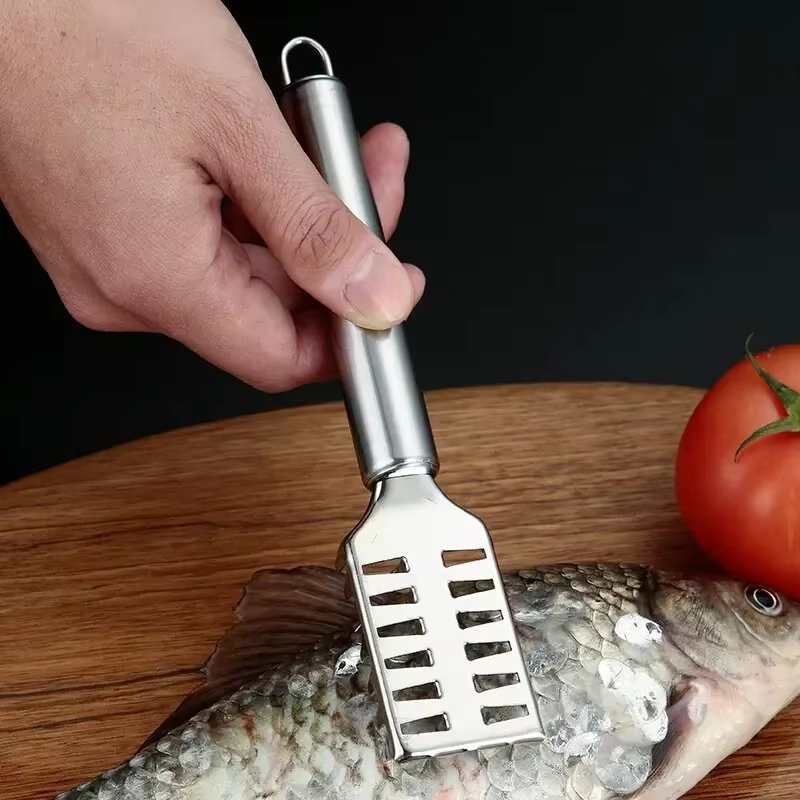 Lot de 3 couteaux à écailles de poisson en acier inoxydable, grattoir à écailles à dents de scie, po