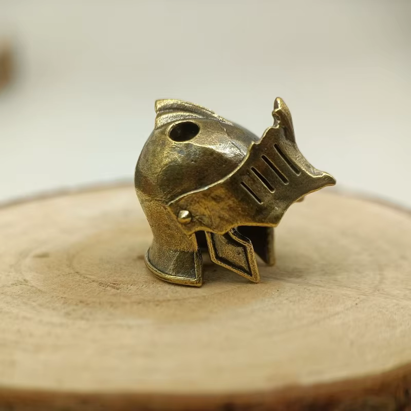Casque de chevalier, couteau en laiton, perle d'extérieur, bricolage, accessoires paracorde, lanière