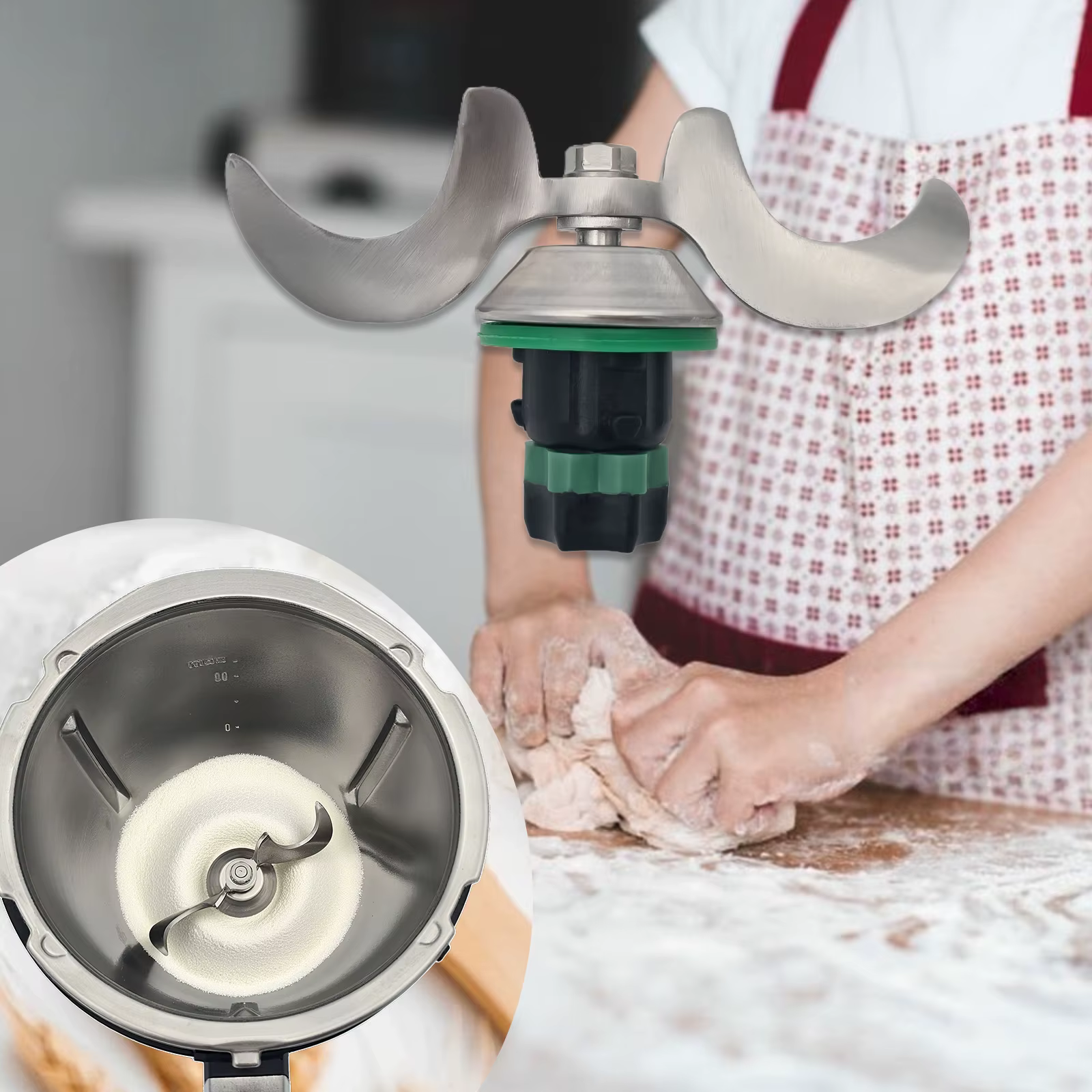 Lame de pétrissage de pâte robuste en acier inoxydable pour Thermomix TM7-lame de mélange épaisse et