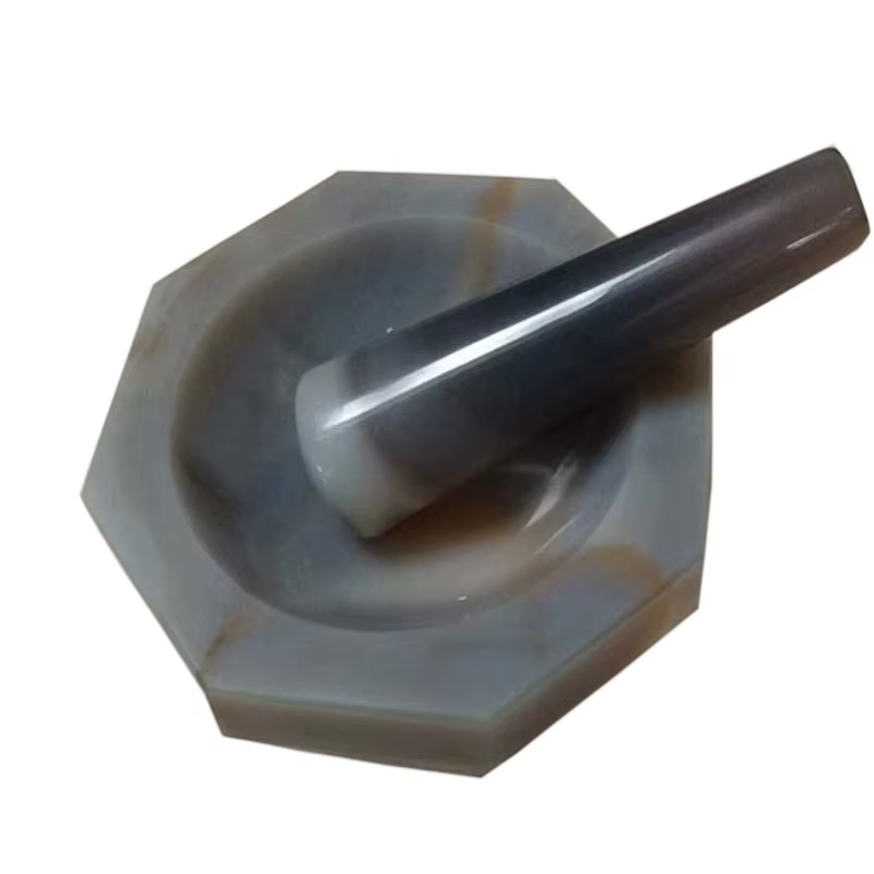 Mortier et pilon en agate naturelle de qualité A, garantie de 1 an pour les tests en laboratoire