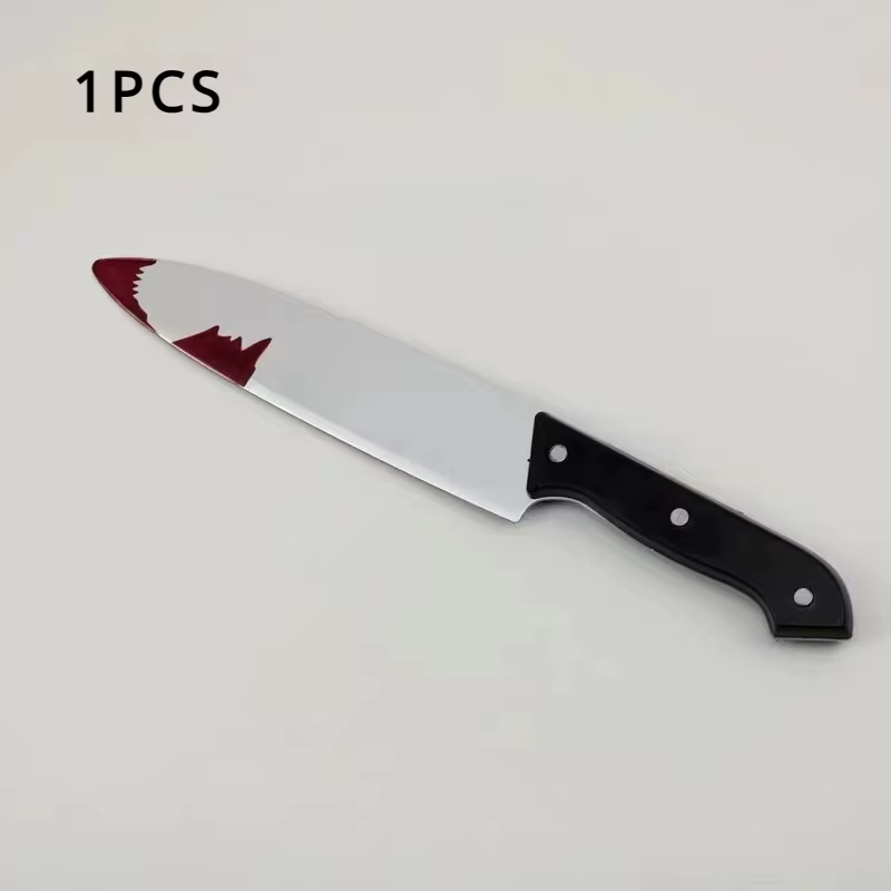 Couteau sanglant 30 cm – Arme réaliste en plastique pour Halloween – Lame d'horreur – Accessoire de 