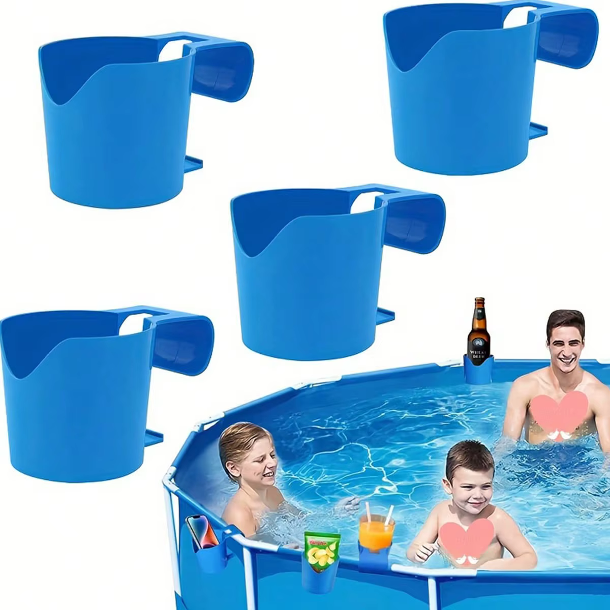 1 support multifonctionnel pour accessoires de piscine - support pratique pour boissons et désinfect
