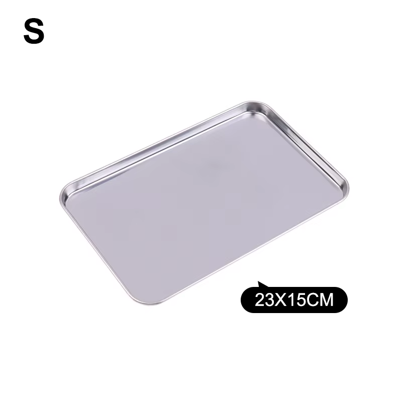 Plateau rectangulaire nordique en acier inoxydable, assiettes de pâtisserie, cuisson des aliments, p