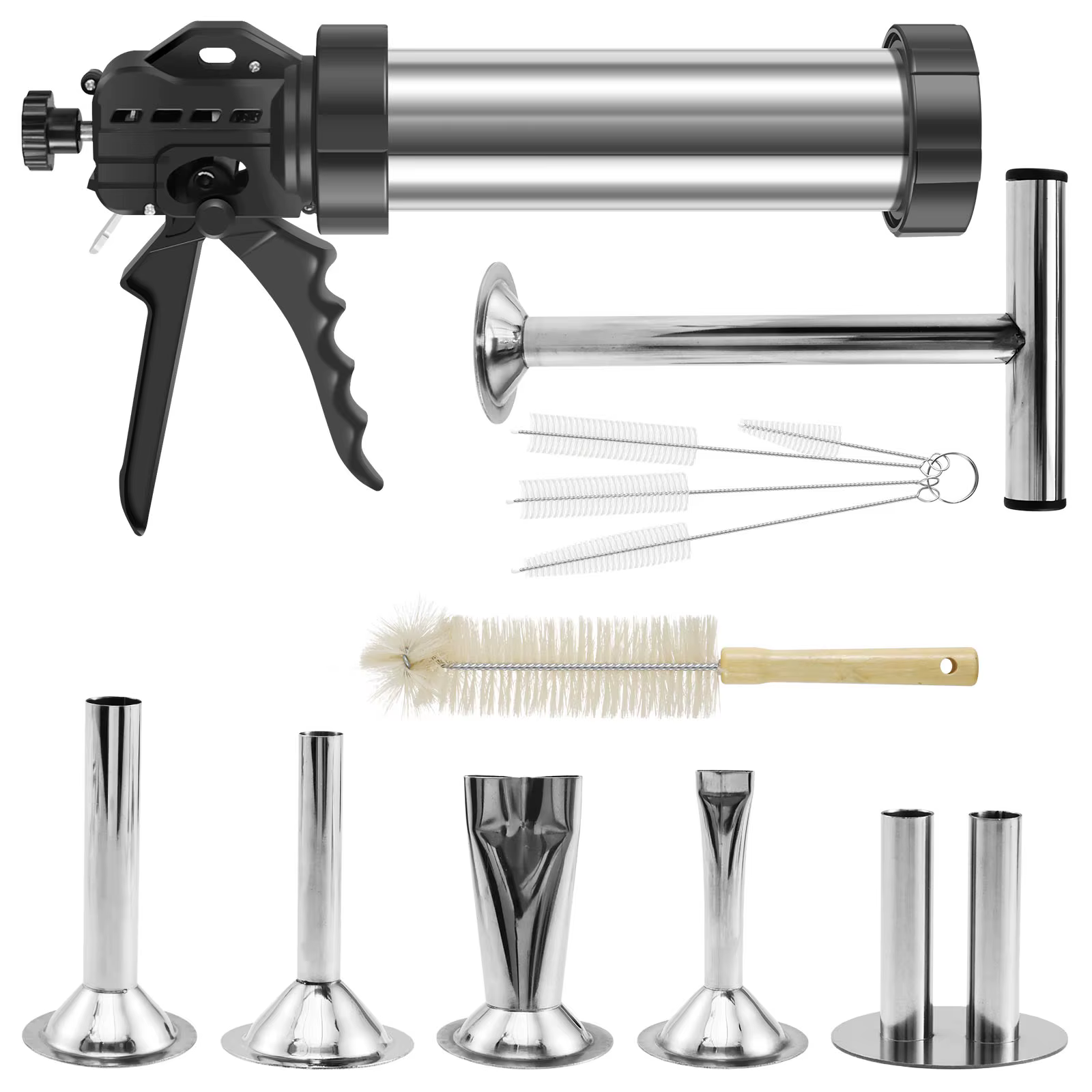 Pochoir à saucisses Manaul en acier inoxydable, pistolet à viande, seringue à viande, outil de sauci