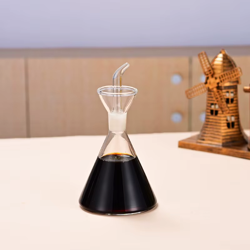 Bouteille d'huile en verre Transparent, équipement de stockage, vinaigre, Sauce soja, bouteille de c