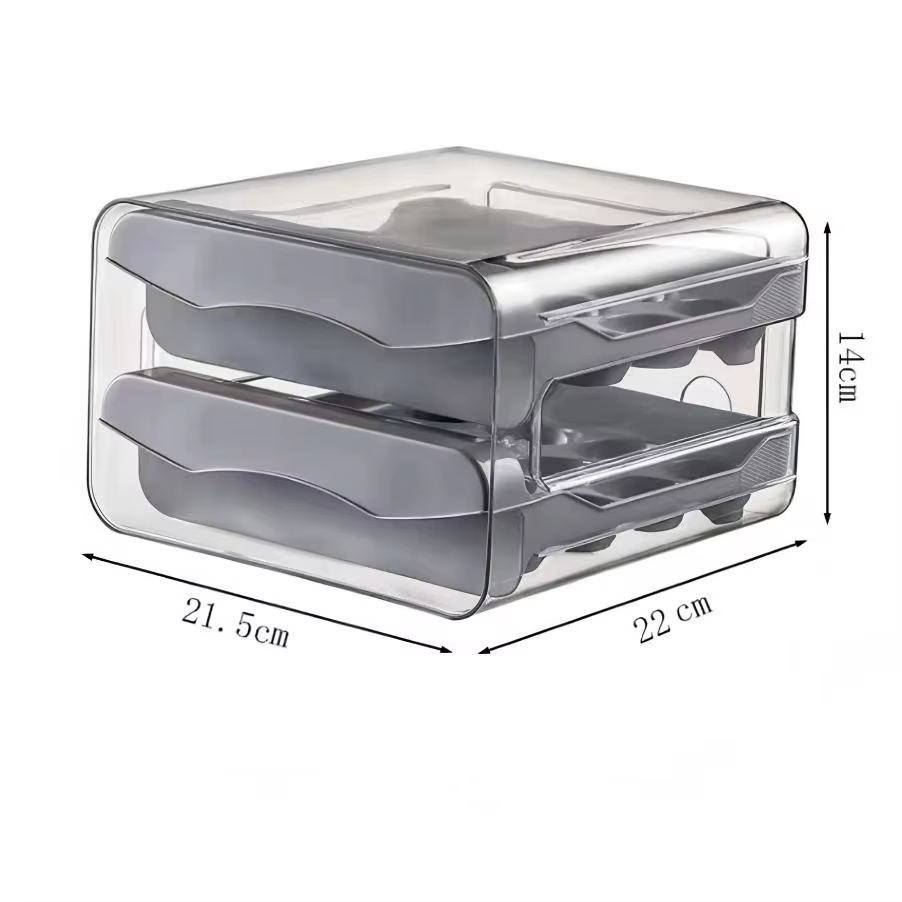 Conteneur de rangement pour œufs à double couche de grande capacité pour réfrigérateur, organisateur