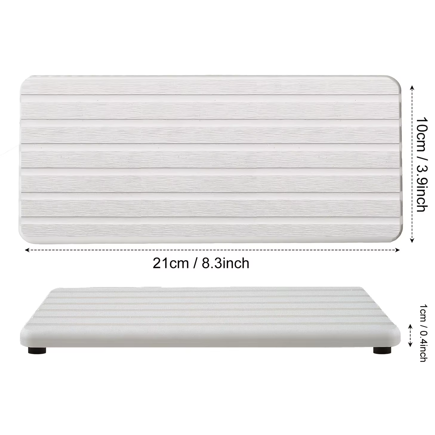 1PC Plateau absorbant en pierre de diatomite avec design rainuré pour porte-savon, plantes, articles