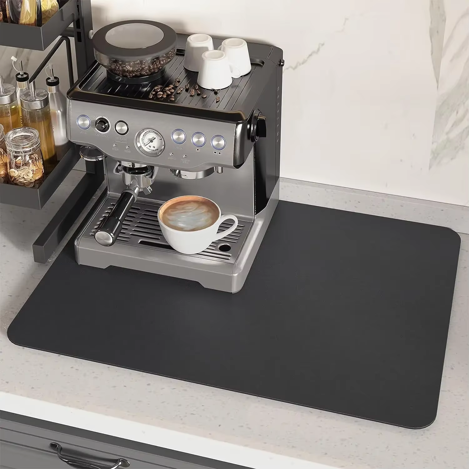 Tapis à café Super absorbant, égouttoir pour assiettes à café, séchage rapide, vaisselle de salle de