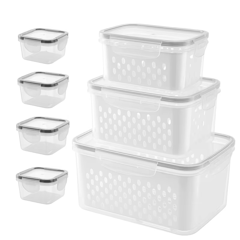 Conteneurs de stockage des aliments 17 pièces pour l'organisation de la cuisine comprenant 7 couverc