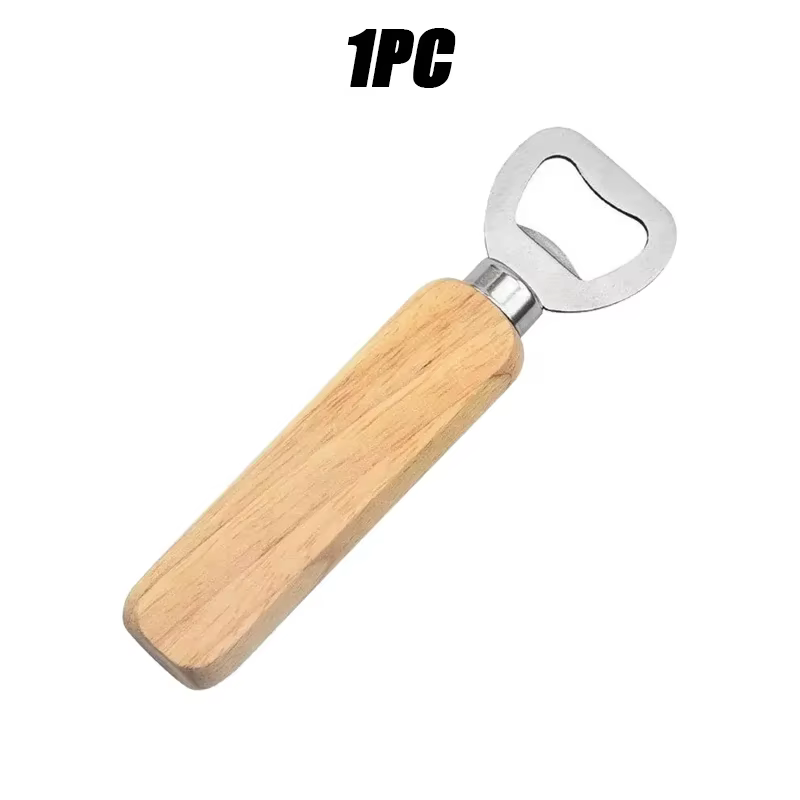 Ouvre-bouteille en verre pour vin et soda, ouvre-bouteille en bois pour bière et canettes, outils de