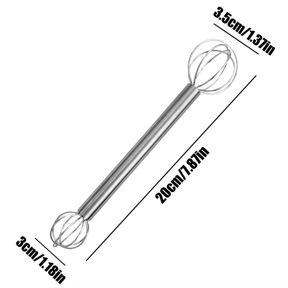 Bâton d'agitation Miso en acier inoxydable 304, fouet à Double tête, tondeuse manuelle de crème, cui
