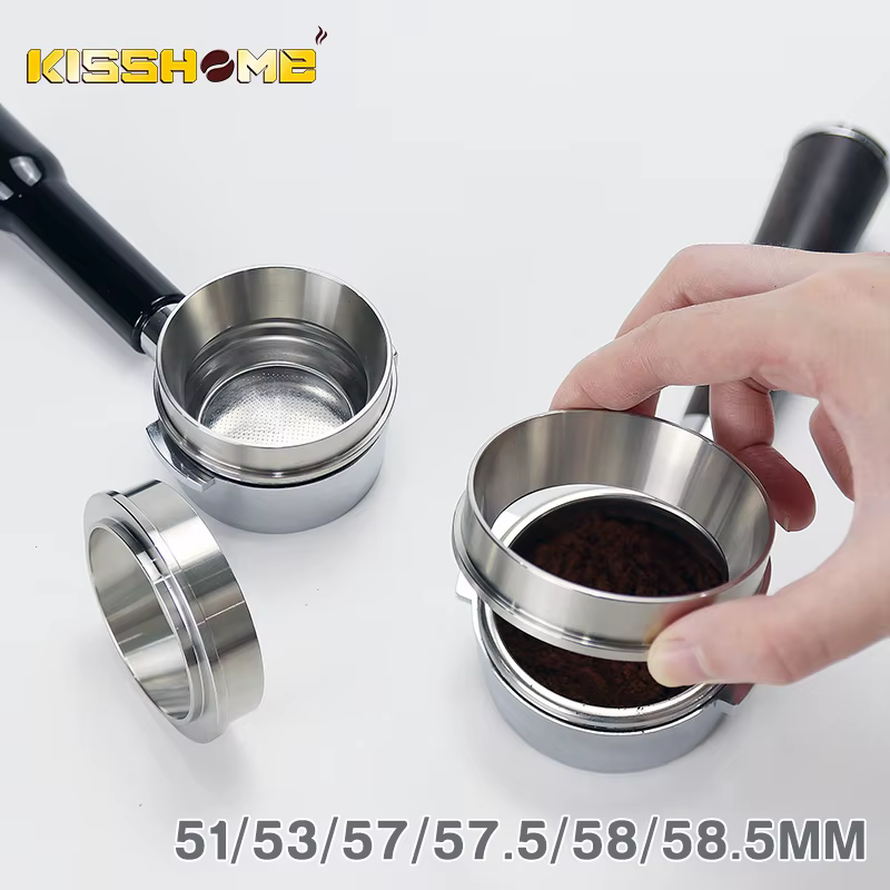 Anneau de dosage de café en acier inoxydable, entonnoir, 51mm, 53mm, 57mm, 57.5mm, 58mm, 58.5mm, por