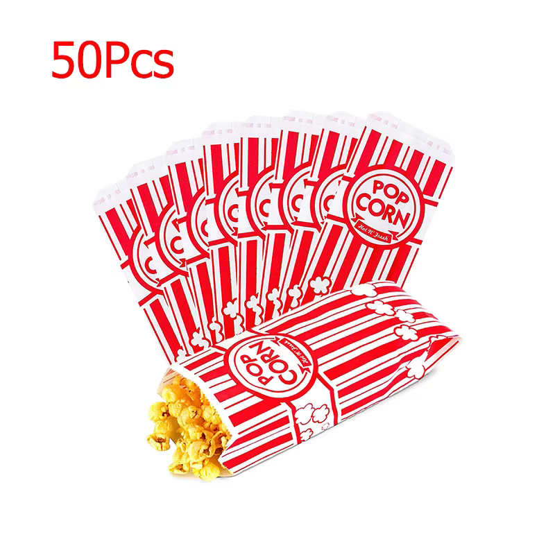 Sacs à pop-corn en papier, sacs d'angle Pop, portions individuelles pour Machine à pop-corn, fête, s