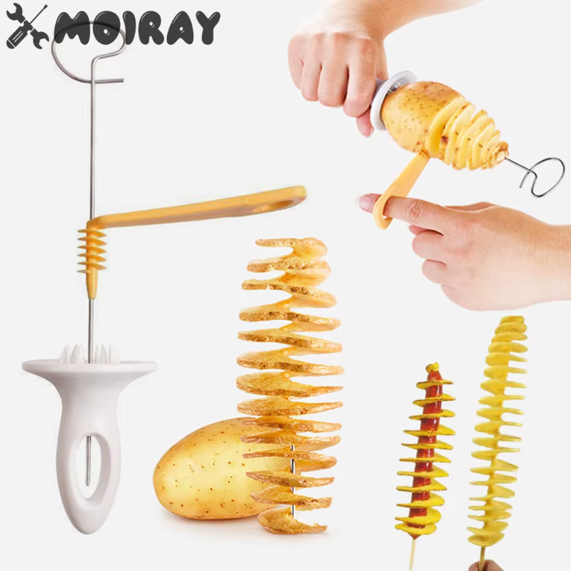 Coupe-pommes de terre en spirale, tranche torsadée, tour de pommes de terre tourbillon, bricolage cr