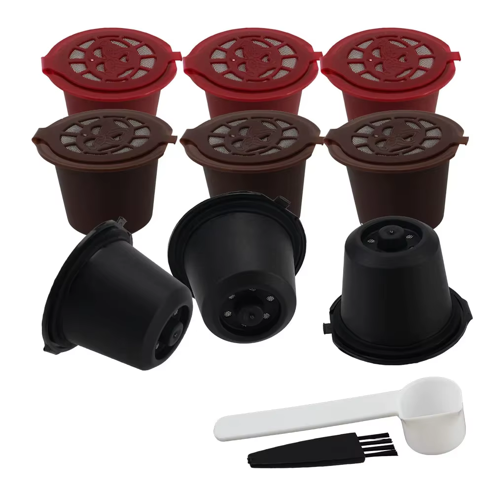 Capsules de café réutilisables, tasse avec cuillère, brosse, filtre à café pour café Nespresso, 4 pi