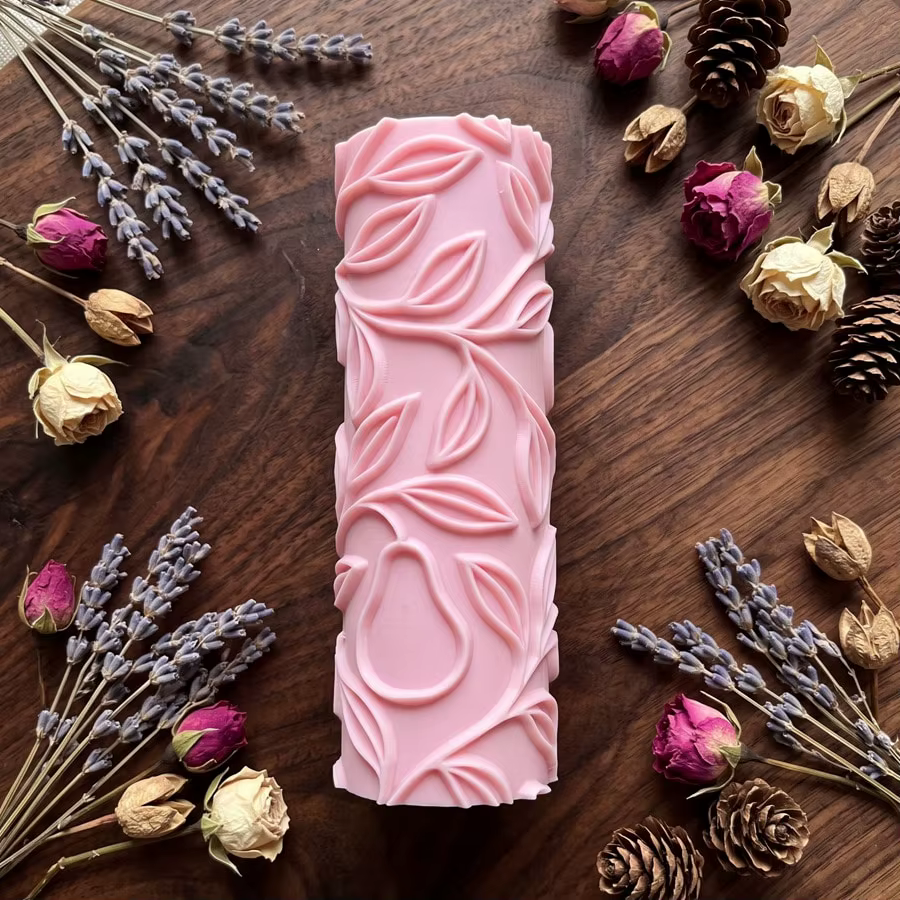 Rouleau à pâtisserie en argile gaufré à texture de fruit en forme de poire, outil de poinçonnage pou