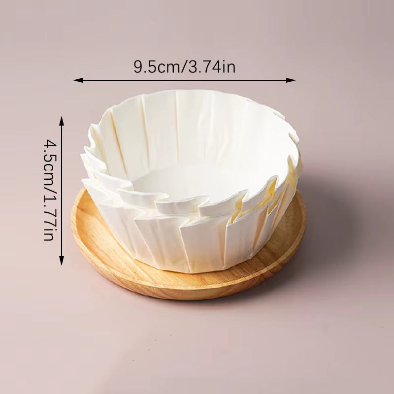 Moule à Gâteau Basque Pliable en Papier pour Pâtisserie, 50 Pièces, Moulage de Poulet, Mousse, Bord 