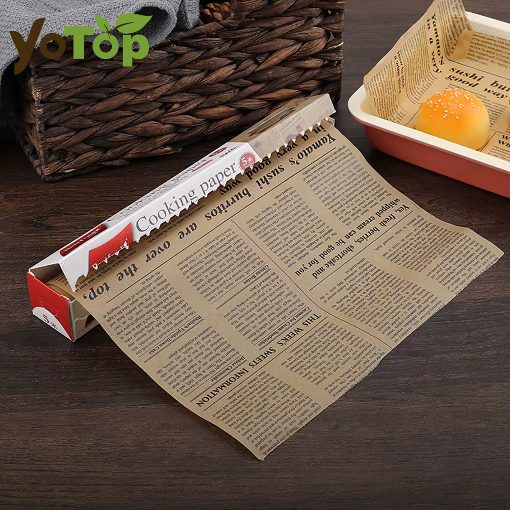 Papier de graisse de qualité alimentaire pour journal anglais rétro, pain, Sandwich, hamburger, emba