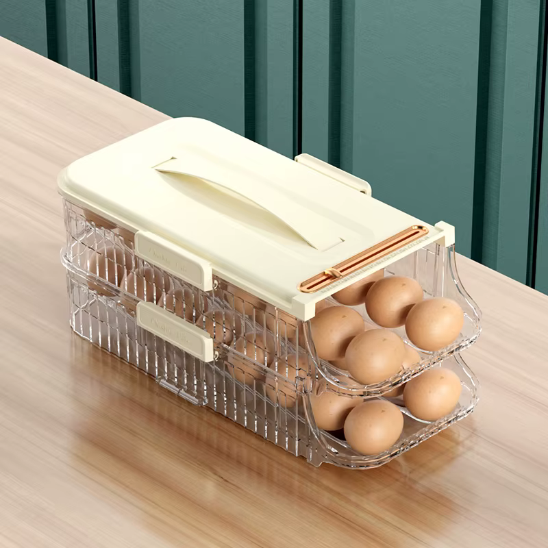 Conteneur de rangement pour œufs empilable avec couvercle, organisateur d'œufs pour réfrigérateur av