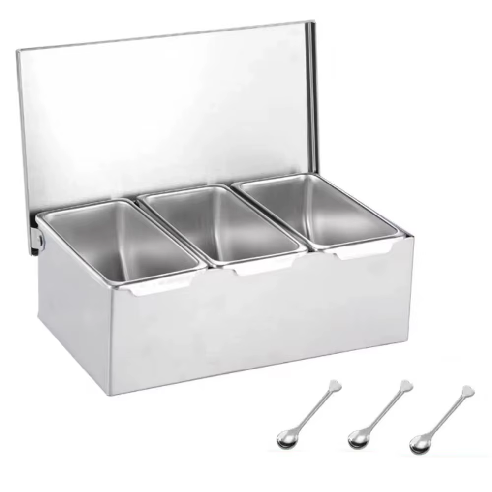 Boîte de rangement créative pour épices avec couvercle, 2/3/4/5/6 compartiments, récipient à épices 