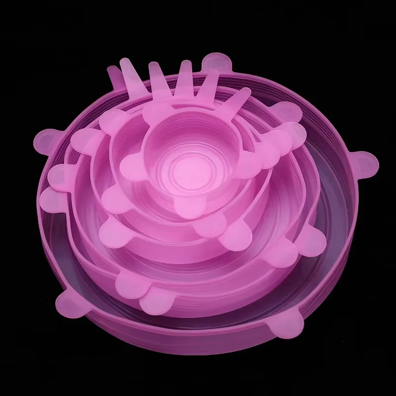 Couvercle en Silicone Rétractable Universel Réglable, Accessoire de Cuisine, 6 Pièces