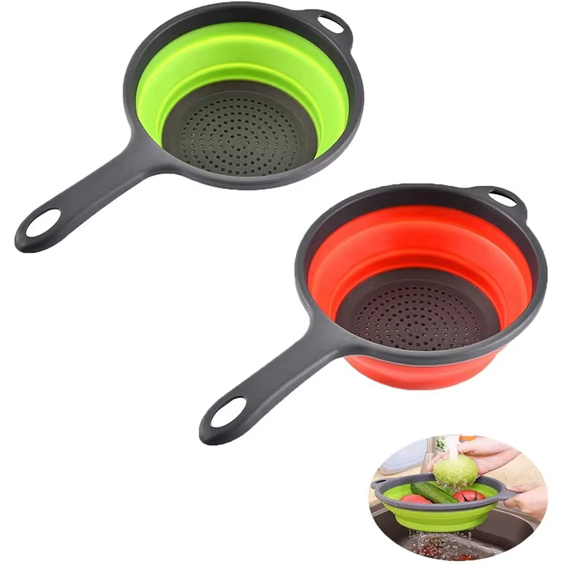 LMETJMA passoire pliable en Silicone avec poignée passoire pliante de cuisine pour égouter des pâtes