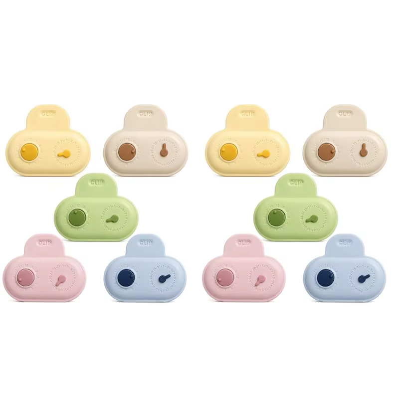 BSEVB-Accessoires de cuisine-Clip magnétique pour sac (2 ensembles), 10 pinces de scellage avec date
