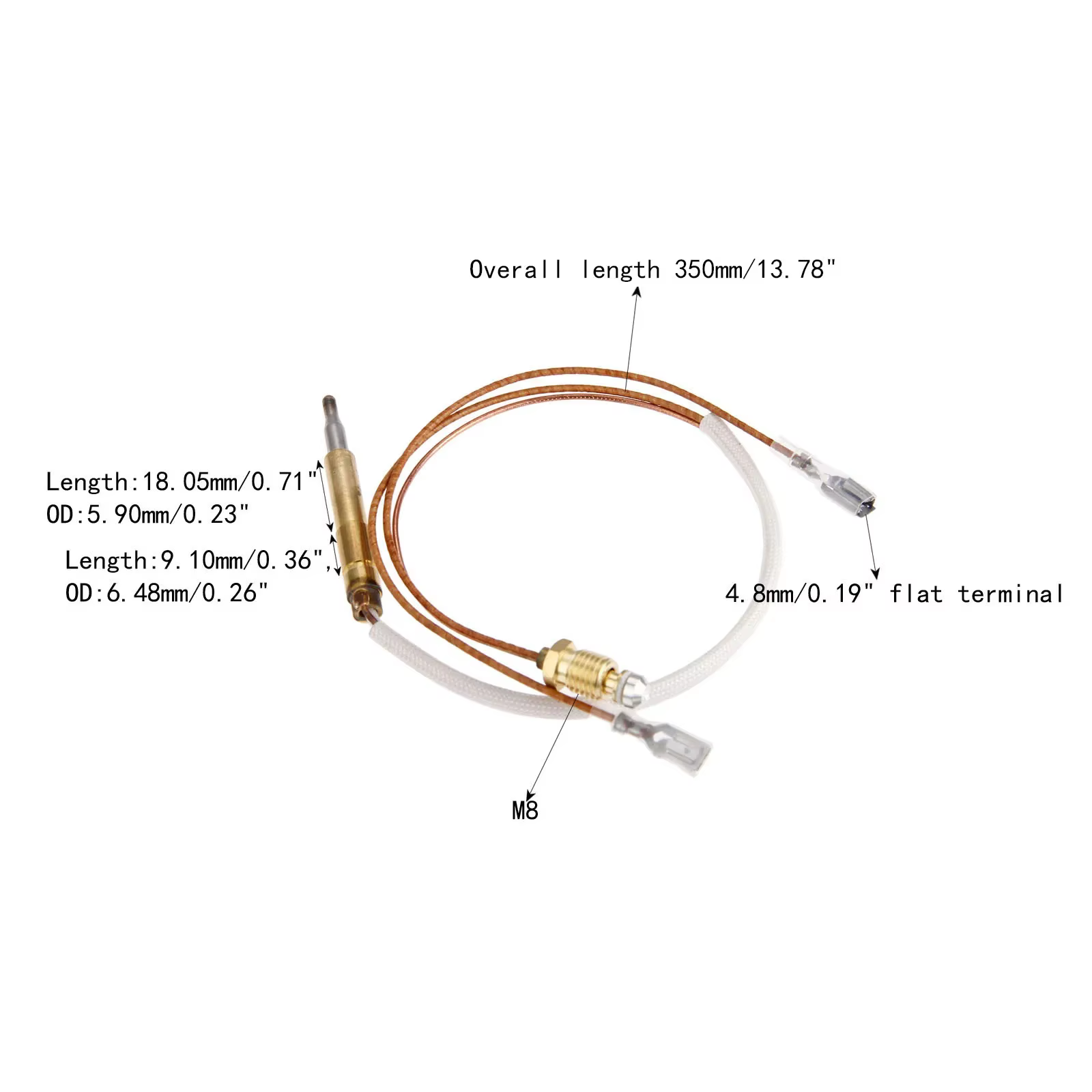 Thermocouple universel de type rainure avec interrupteur anti-chute, gril extérieur, pièce thermocou